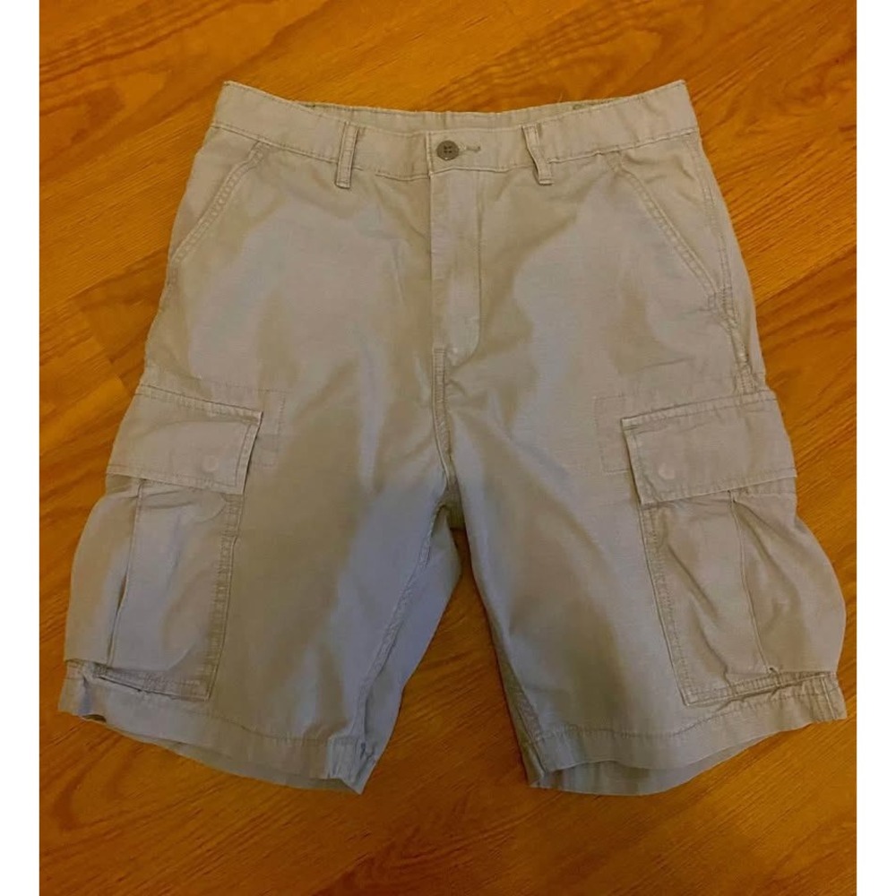 Levis Mens Khaki Tan Ripstop Cargo Shorts Utility Casual Flat Front Pockets - Picture 1 of 3